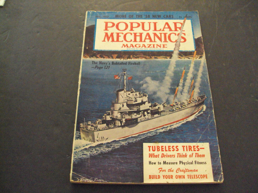 Popular Mechanics  Dec 1957 Navy's Bobtail Fireball, New Cars     ID:34922