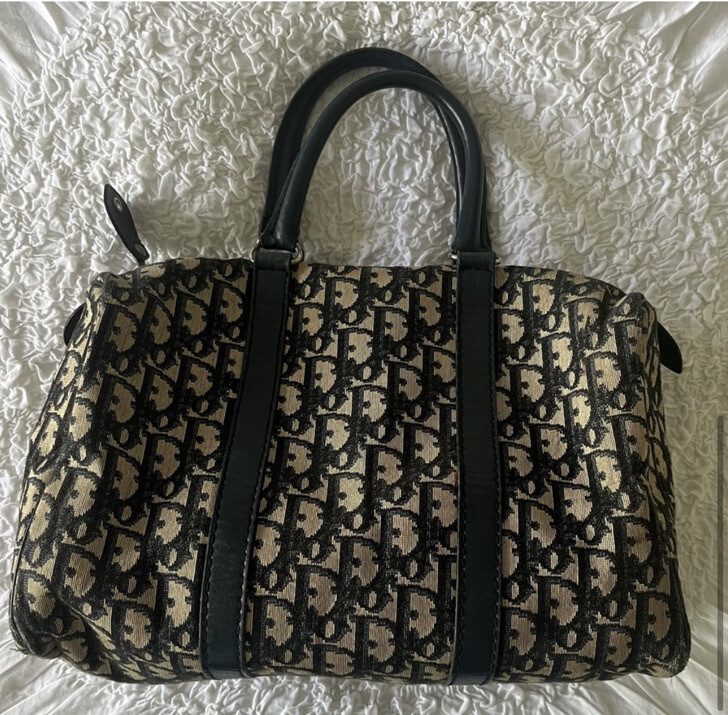 Christian Dior Monogram Boston Bag. Navy | eBay
