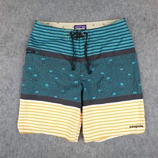 Patagonia Shorts Mens 31 Stretch Planing Boardshorts 20" Jellyfish Swim Trunks