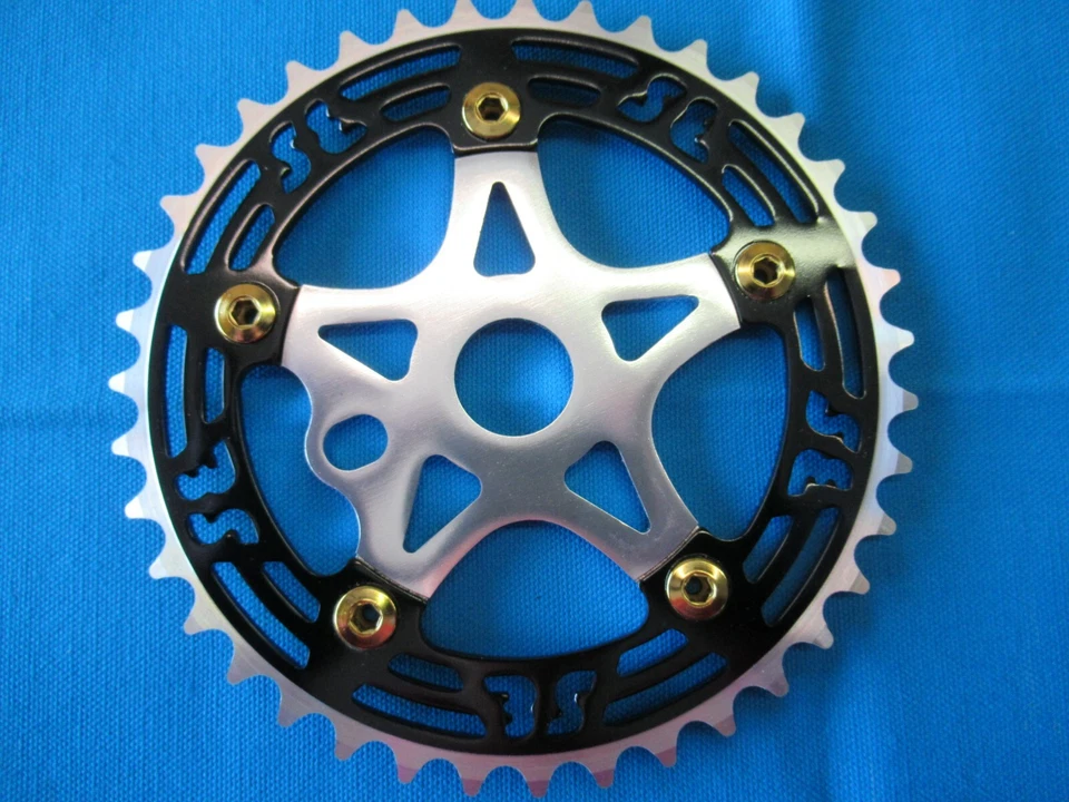 SE Racing BMX 39 Tooth Alloy Chainring and Spider in Black with Silver - New - Image 3 of 4