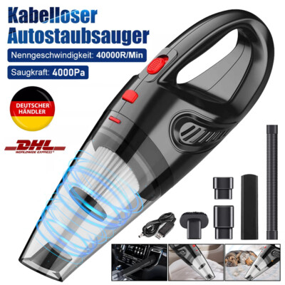 3 in 1 Mini Handstaubsauger 120W Kabelloser Autostaubsauger Nass&Trocken Akku DE