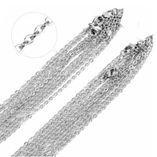 50 Pcs 16"-32" Stainless Steel Link Cable Chain Necklace for DIY Jewelry Making
