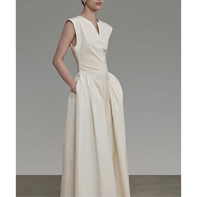 Hot Women French Dress Summer Sleeveless Waist Slimming Cocktail Prom