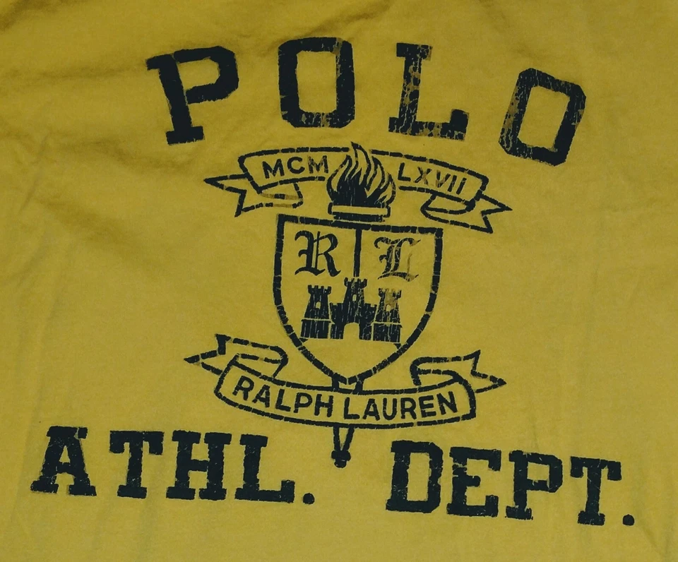 Polo Ralph Lauren Polo Athletic Dept Camiseta Amarilla Juvenil XL 18-20 Camiseta Gráfica Foto 2 de 4