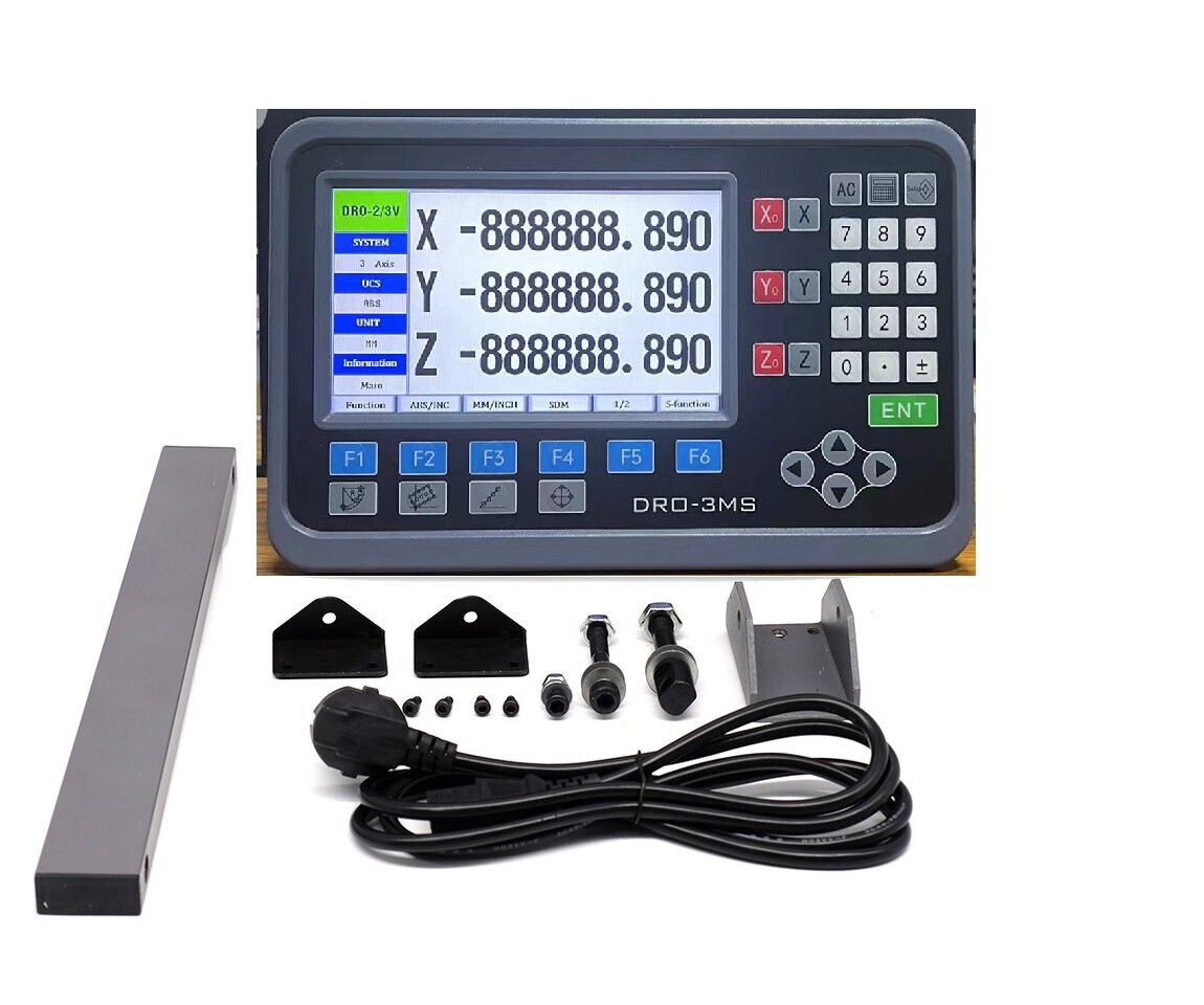 LCD Digital Readout DRO 3 Axis With 0-1000mm Glass Linear Scale Milling Lathe 04 Ujco