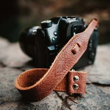 Brown Leather Wrist Strap for DSLR/SLR camera, DSLR Camera Strap