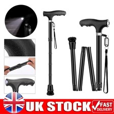 Foldable Walking Stick with LED Light Adjustable Height 79-90cm for Seniors New