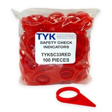 Indicadores de verificación de seguridad de tuerca de rueda suelta roja de 33 mm de TYK Industries paquete de 100