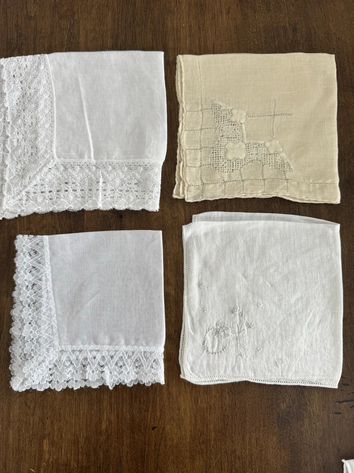 Лот 23 винтажные женские носовые платки с цветочной вышивкой смешанный лот - Изображение 3 из 4