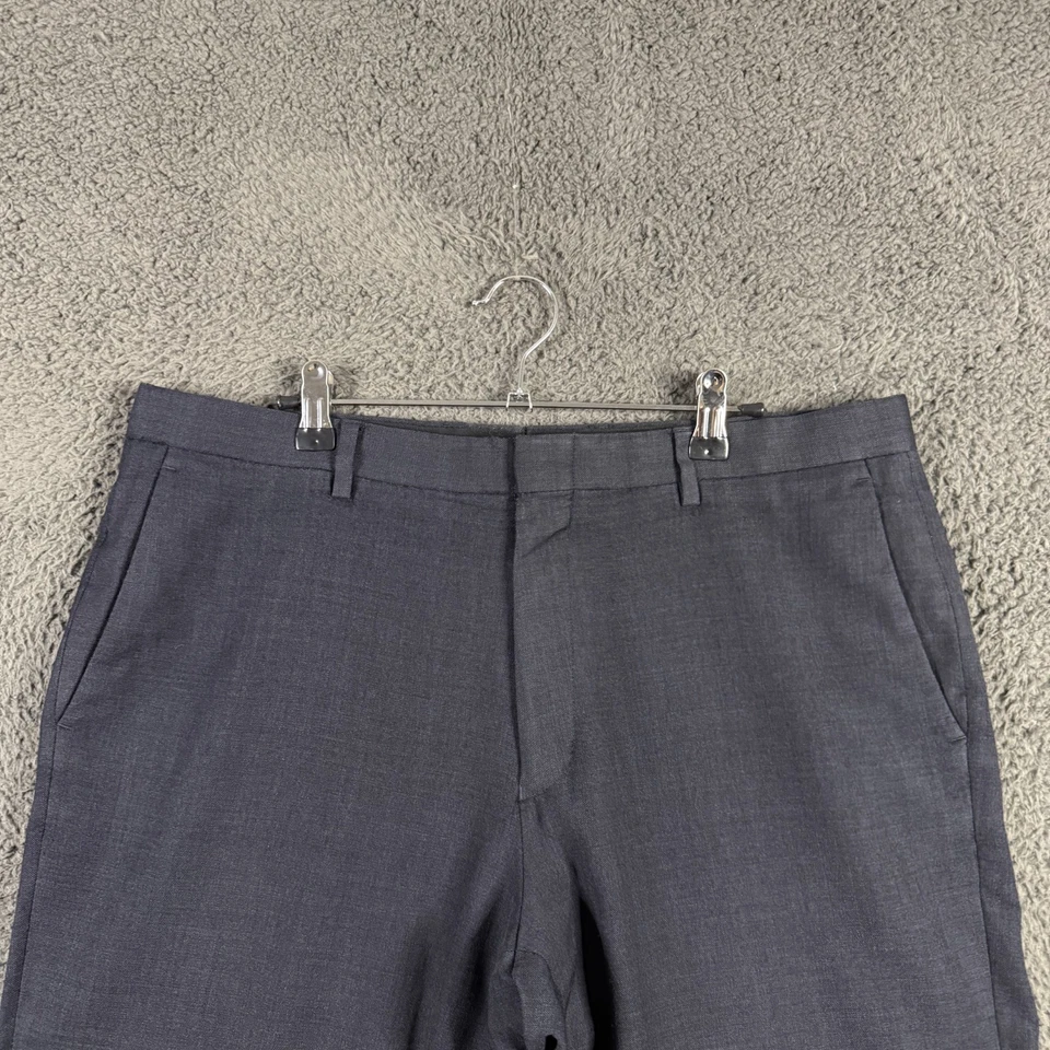 J Crew Pants Mens 34x30 Blue Crosby Classic Fit Dress Slacks Tollegno 1900 Wool - Image 2 of 4