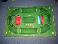 1968  VINTAGE Tripoley Players Edition 3D Tray COMPLETE Cadaco Cards Chips