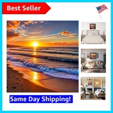 Beginner-Friendly 5D Diamond Art Kits - Sunset Beach Painting for Home Decor