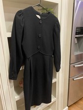 Very Vintage Oscar De La Renta Black Dress Size 10 Neiman Marcus Wool Crepe