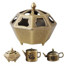 1x Vintage Incense Burner Zinc Alloy Home Incense Burner Censer Ornament