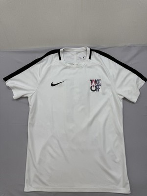 Nike Herren L Weiß Dri-Fit Fußball Trikot Kurzarm