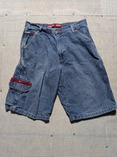 Vintage Tommy Hilfiger Shorts Sz 31 Blue Denim Baggy Carpenter 90s Y2K Skater
