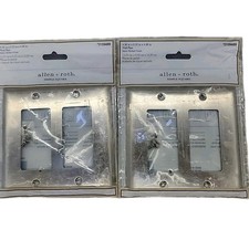 Two Pack Allen Roth Wall Plates Simple Square Satin Nickel Finish 34