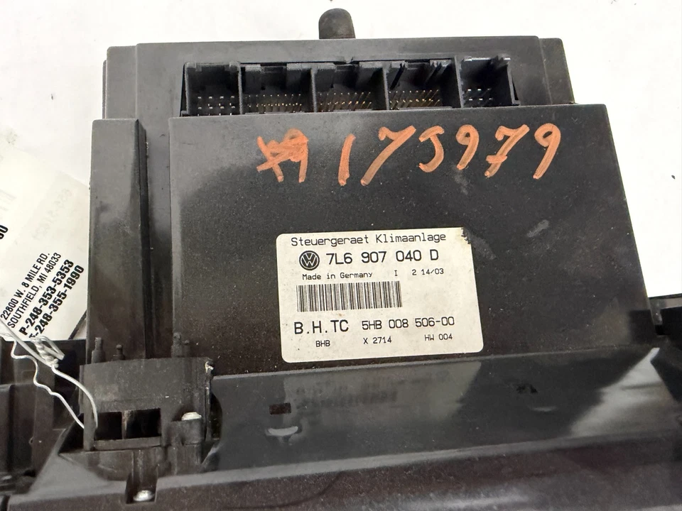 2004 - 2010 Volkswagen Touareg A/C Climate Temperature Control Switch Unit OEM - Image 3 of 4