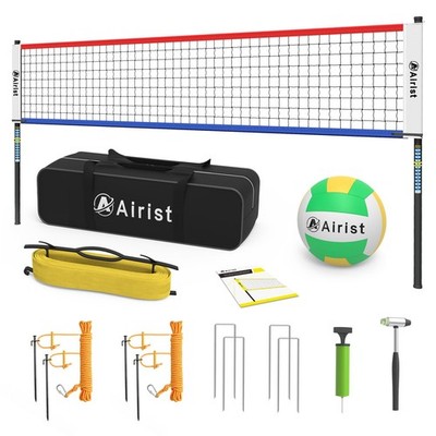 Portable Volleyball Net Set with Height Adjustable Pole and Carrying Bag,Outd...