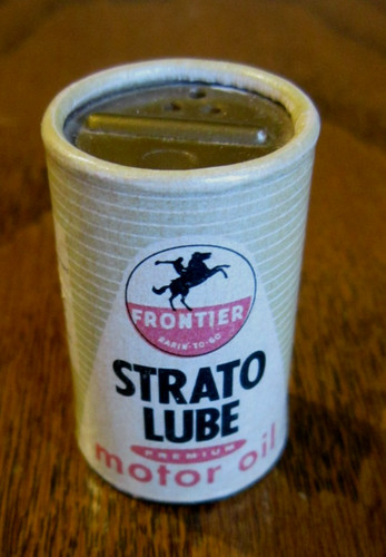 Vintage Mini STRATO LUBE Motor Oil Can Salt Shaker 1.5” Advertising-Marketing