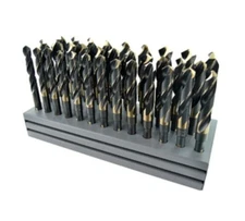 33 piece Silver and Deming Drill Set Black Gold Oxide 9/16-1" USA MADE