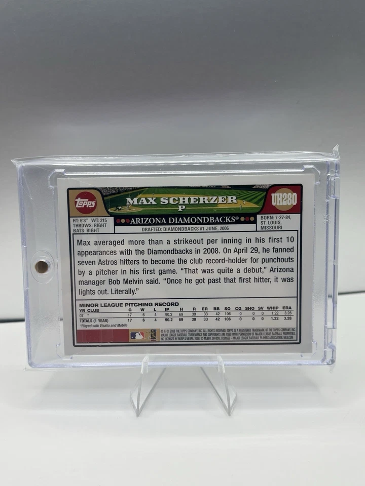 Actualizaciones y aspectos destacados Topps 2008 - Max Scherzer #UH280 (RC) Foto 2 de 2