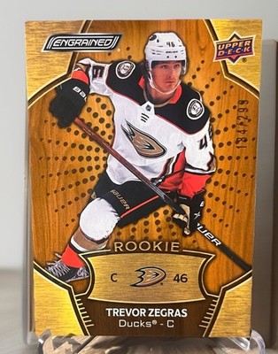 Trevor Zegras 2021-22 Upper Deck Engrained Hockey Base Oak Rookie