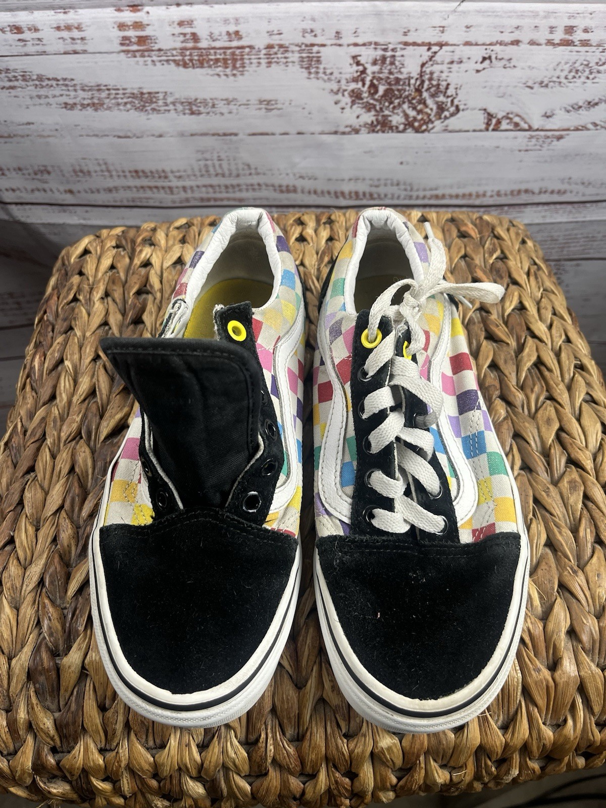 Vans Unisex Lace-Up Sneakers in Multi-Color Size 5.5 Men 7 Women