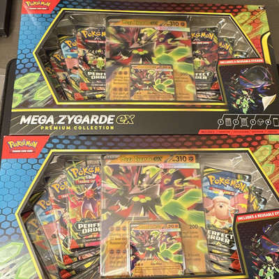(2) Pokémon Mega Zygarde EX Premium Collection Box Holo Card Set w/ Sticker