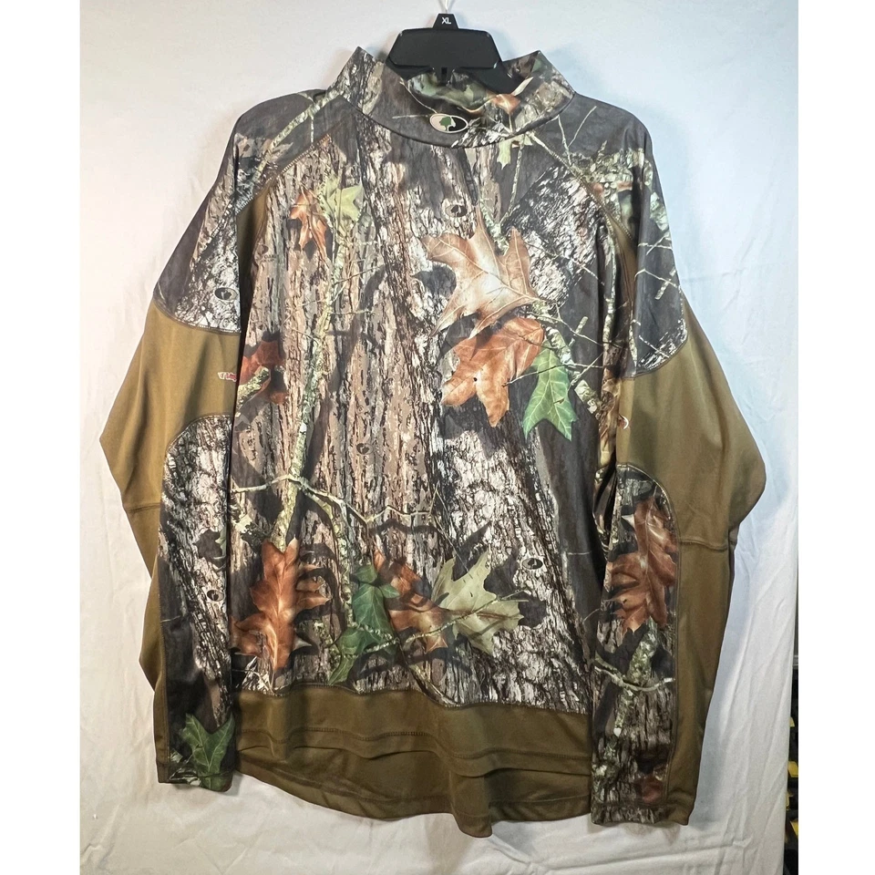 Mossy Oak Camouflage Long Sleeve Mock Neck Shirt Scent Control VaporTec 2X J3 - Image 2 of 4
