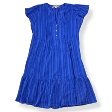 Loft Dress Womens Size XS Blue Swing Aline Flutter Cap Sleeves