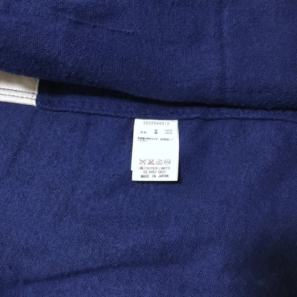 Nigel Cabourn Mallory Jacket Indigo Thick Linen Cotton Patch Size 50 F/S - Image 4 of 4