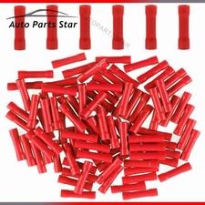 1000PCS 22-18 Gauge Wire Butt Connectors AWG Ga Car Radio Terminals Red
