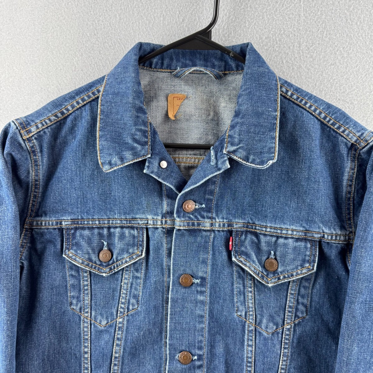 Vintage Levis Jacket Mens Fits Small 20x22 Blue Denim 70505 Type 3