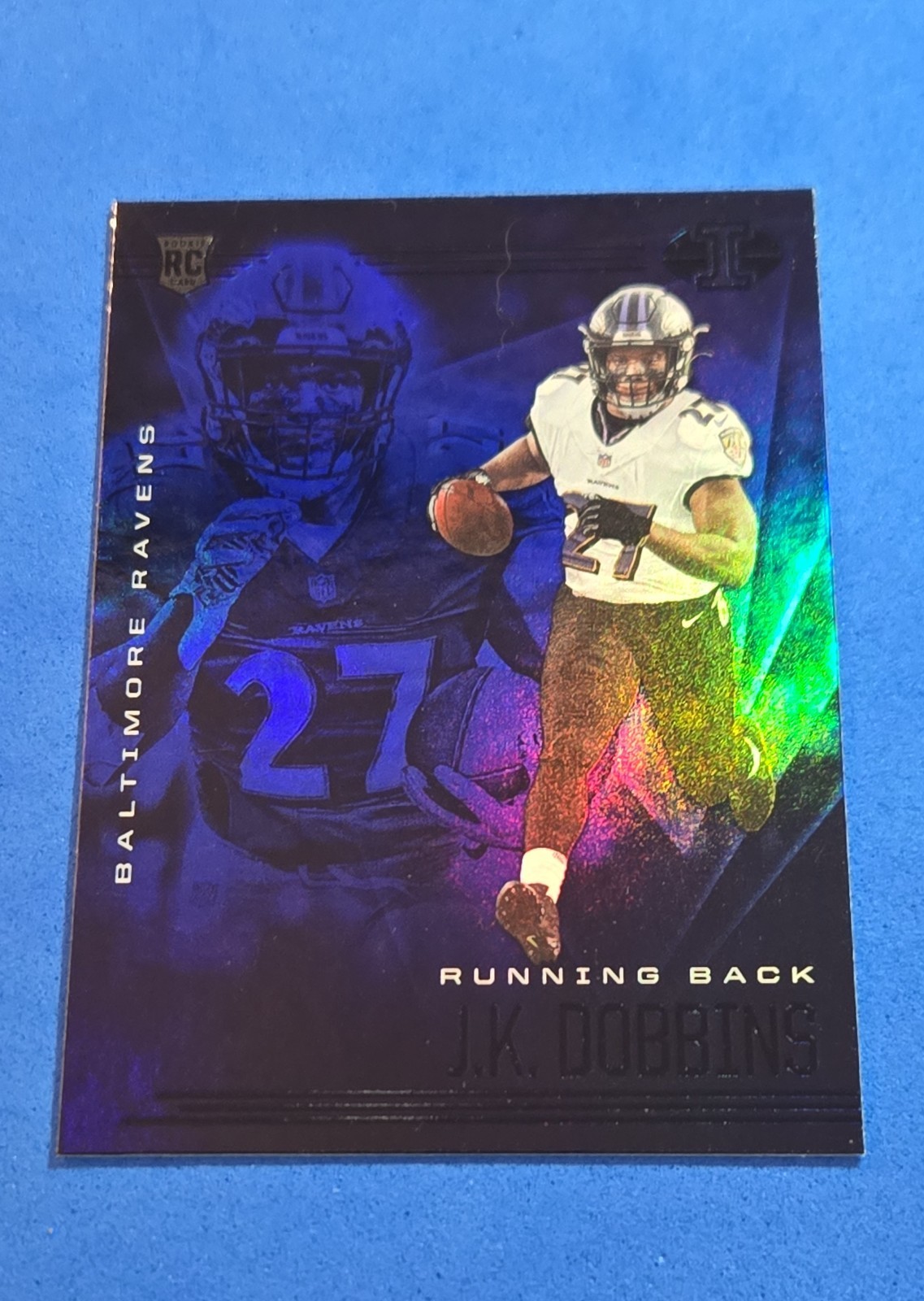 2020 J. K. Dobbins ROOKIE RC Panini Illusions #13 Trophy Collection Sapphire