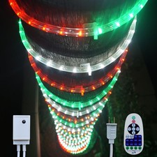 Patriotic Rope Lights Red white Green Havey Duty PVC tube with 10-Level Dimma...