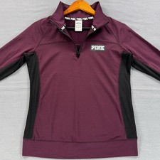 PINK Victoria s Secret Ultimate 1/4 Zip Pullover Jacket M Burgundy Athleisure