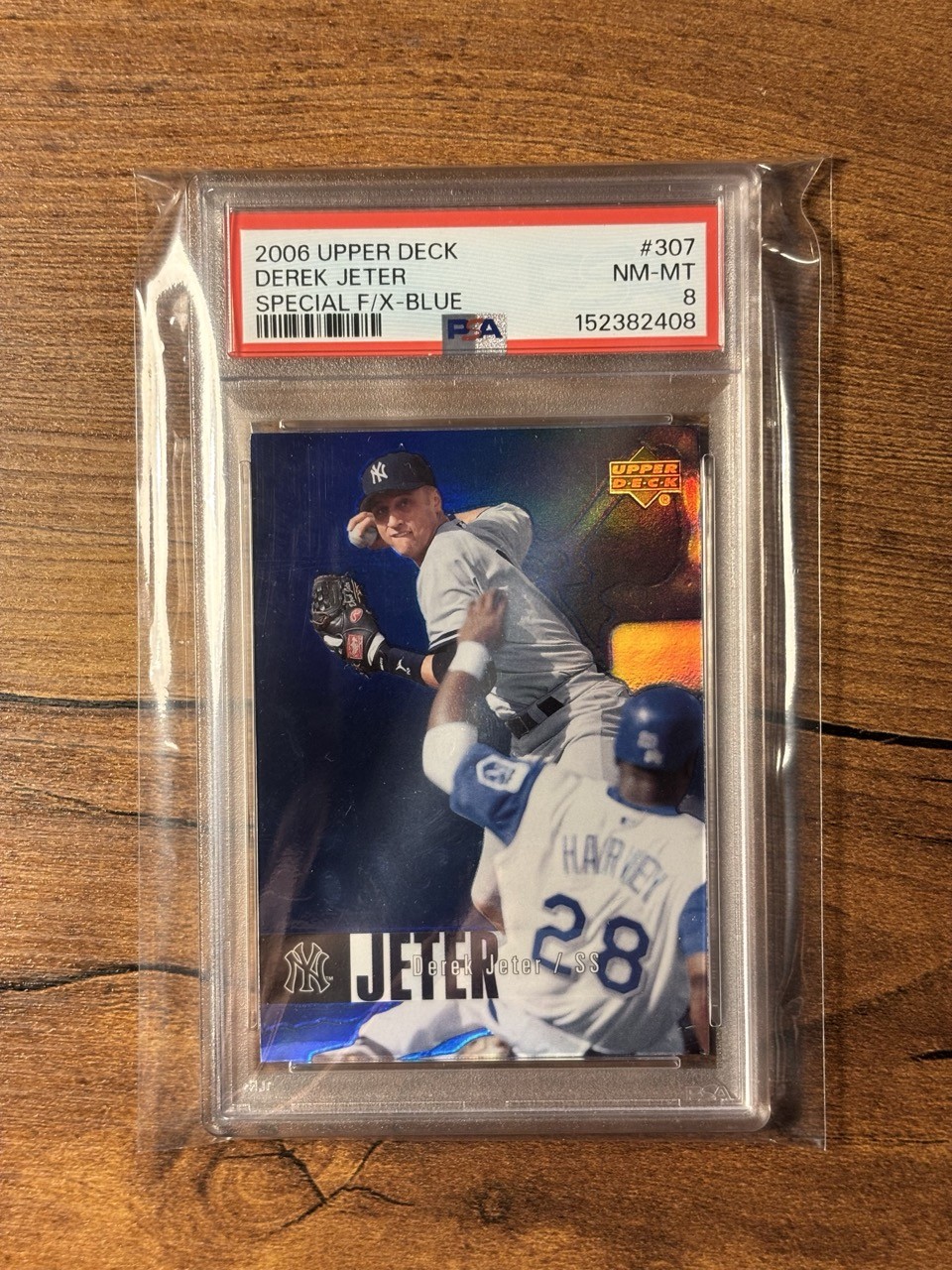 Derek Jeter PSA 8 Blue SSP Short Print 2006 Upper Deck Special F/X #307 Yankees view 5