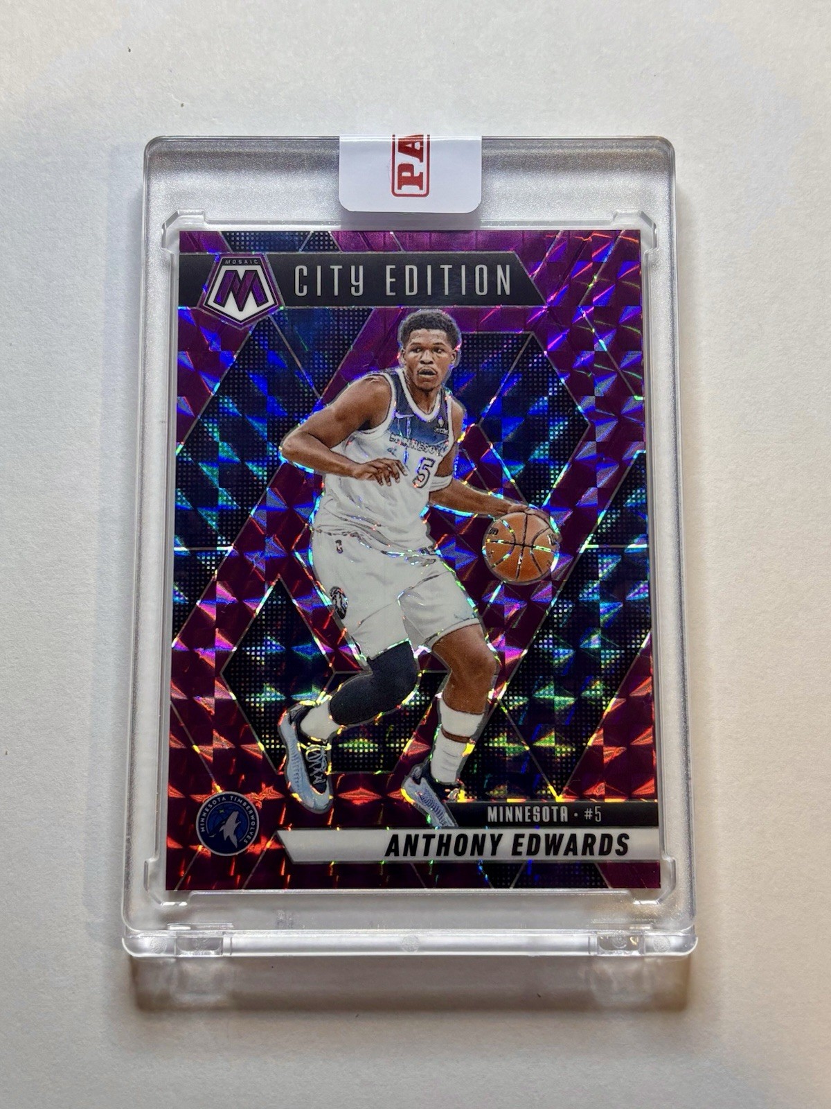 2024 Mosaic Anthony Edwards Purple City Edition Numbered /99 NBA MVP Encased