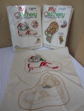 2 NEW JIFFY Stitchery Crewel Embroidery Merry Mouse Kits Plays Tennis  Sneaker