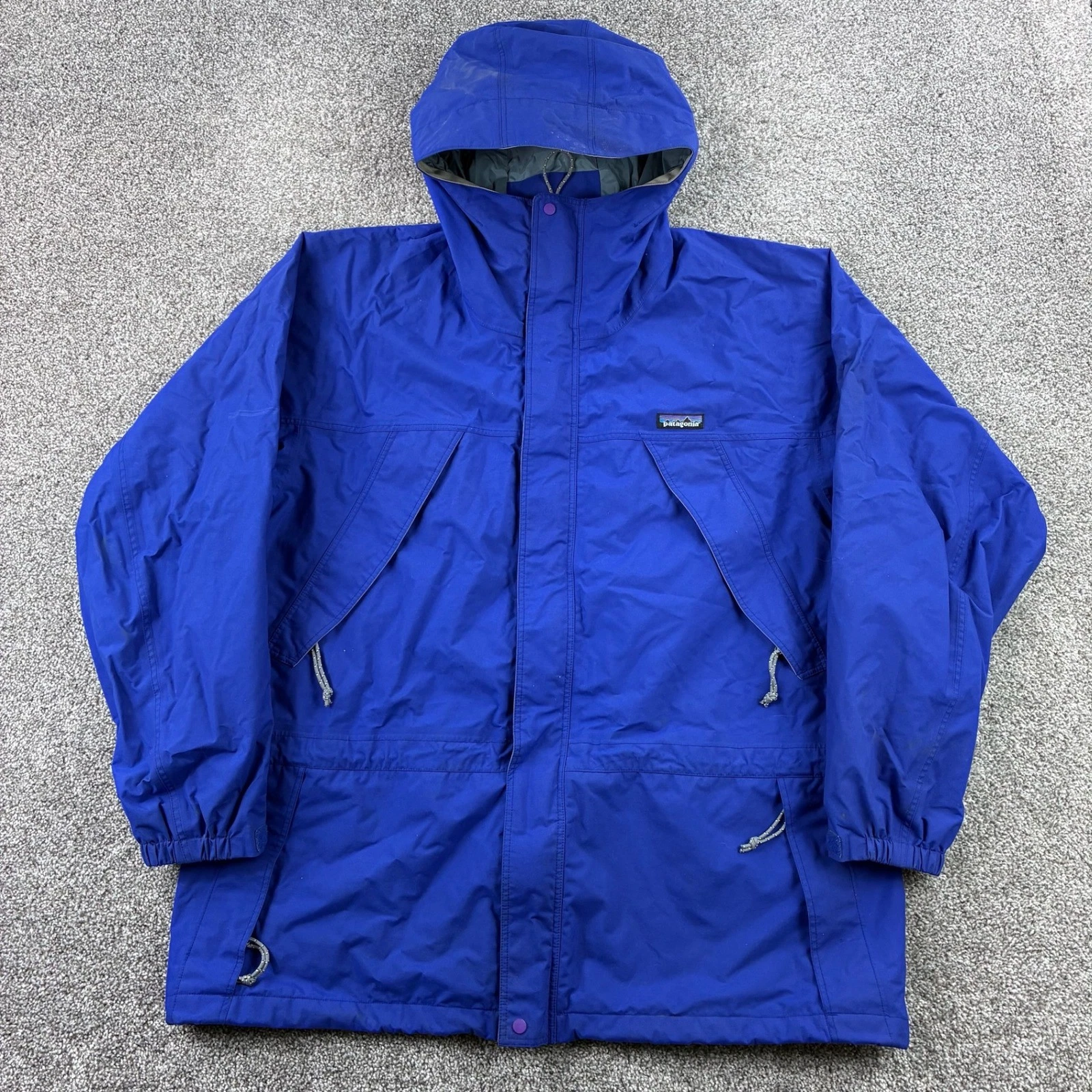 Vintage Patagonia Storm Jacket Mens XL Blue 2001 Hooded Waterproof 83602