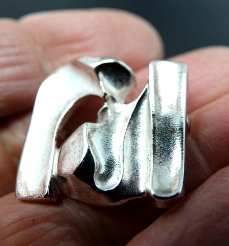 Designer finlandese Bjorn Weckstrom per Lapponia, spilla brutalista sterling - Foto 2 di 4