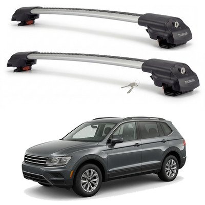 Roof Rack Cross Bars for Volkswagen Tiguan 2009-2017 Aluminum Silver Pair 220lb