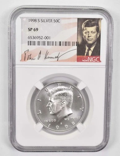 1998-S SP69 Silver Kennedy Half Dollar NGC Signature Lbl *6093