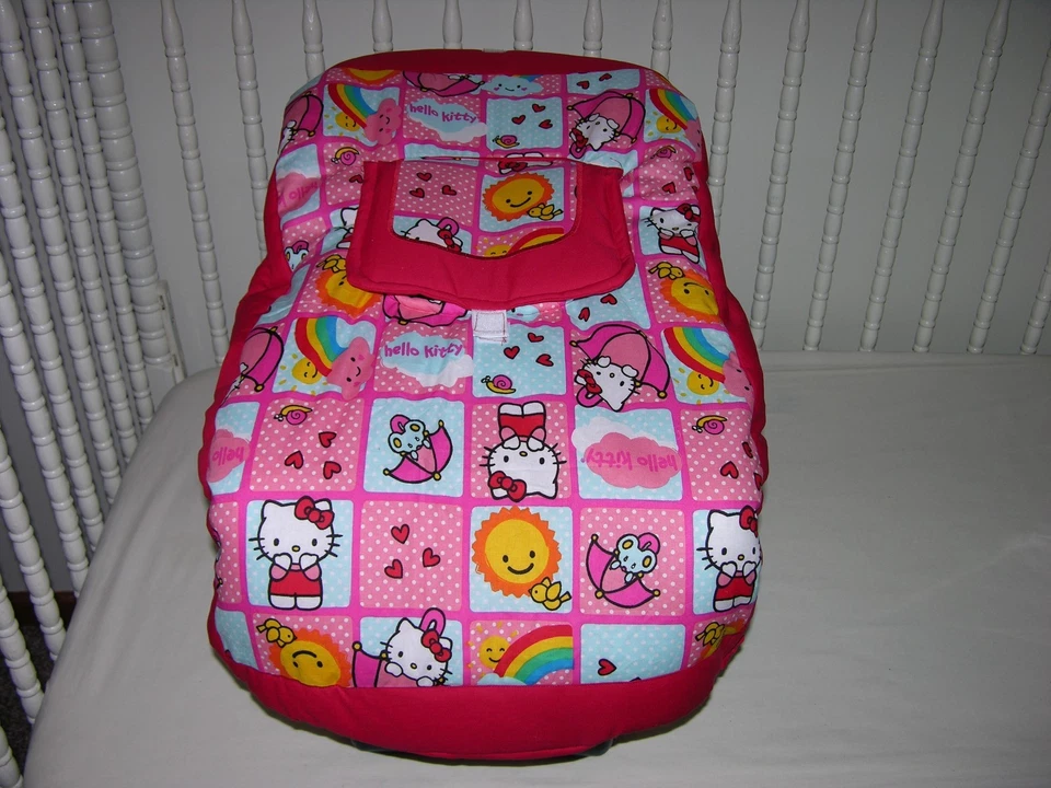 NEW INFANT CAR SEAT CARRIER COVER M/W HELLO KITTY FABRIC - Image 2 of 3