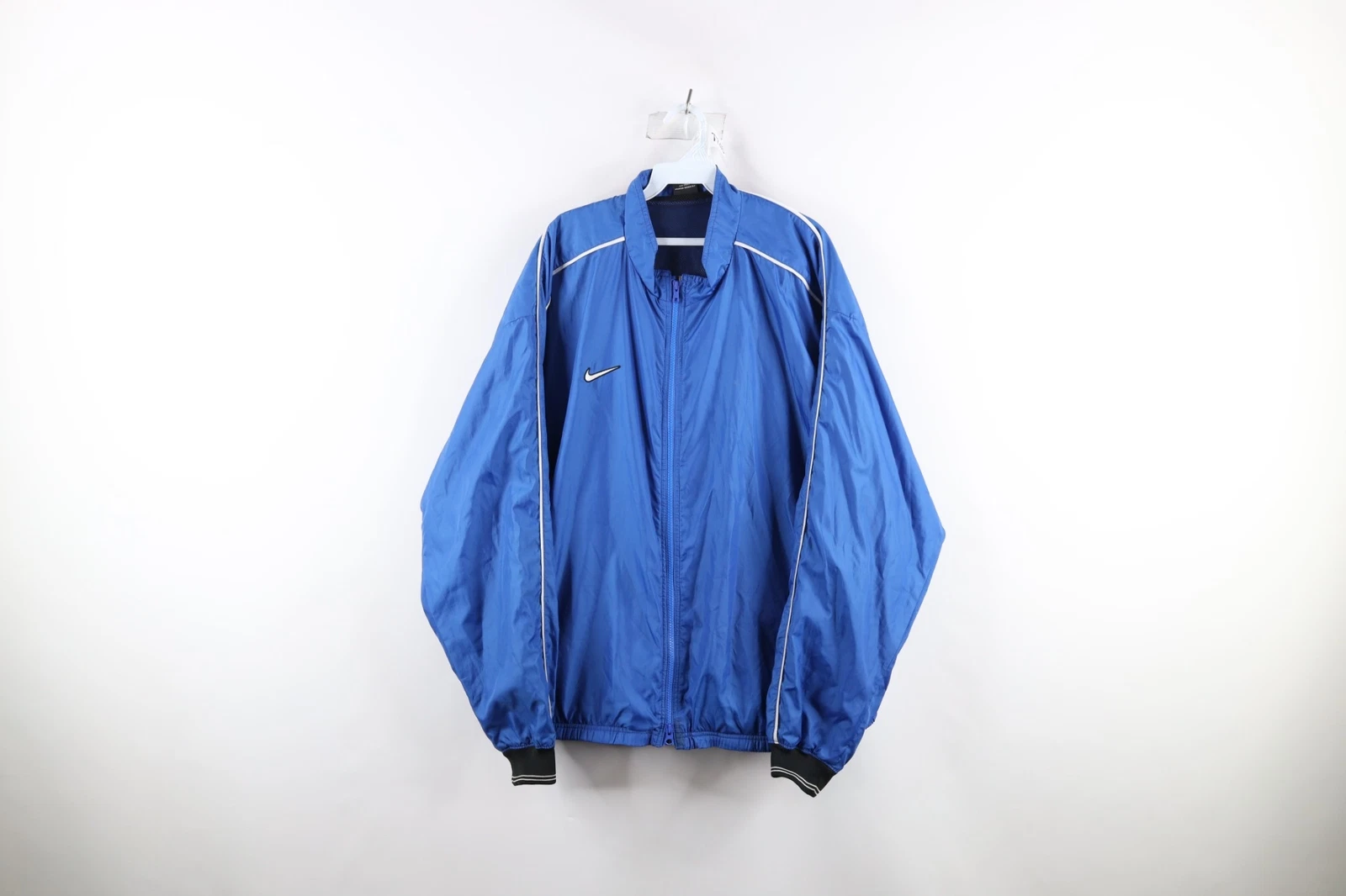 Vintage Nike Mens XL Travis Scott Mini Swoosh Lined Windbreaker Jacket Blue