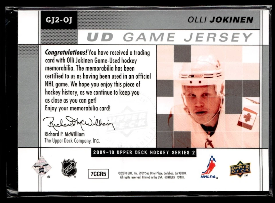 2009-10 Hockey Olli Jokinen Jersey 1 color Calgary Flames #GJ2-OJ - Image 2 of 2