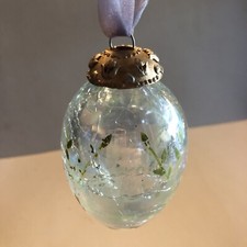 Crackle Glass Egg Christmas Tree Ornament Decoration Easter Lavender Clear Crack