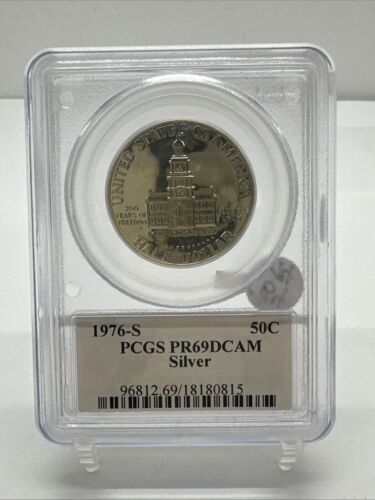 PR69 DCAM 1976-S Silver Kennedy Half Dollar PCGS JFK SIGN LABEL CB4-74 - Picture 2 of 4