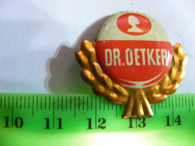 Dr. OETKER  Pizza...1960s tinplate badge.